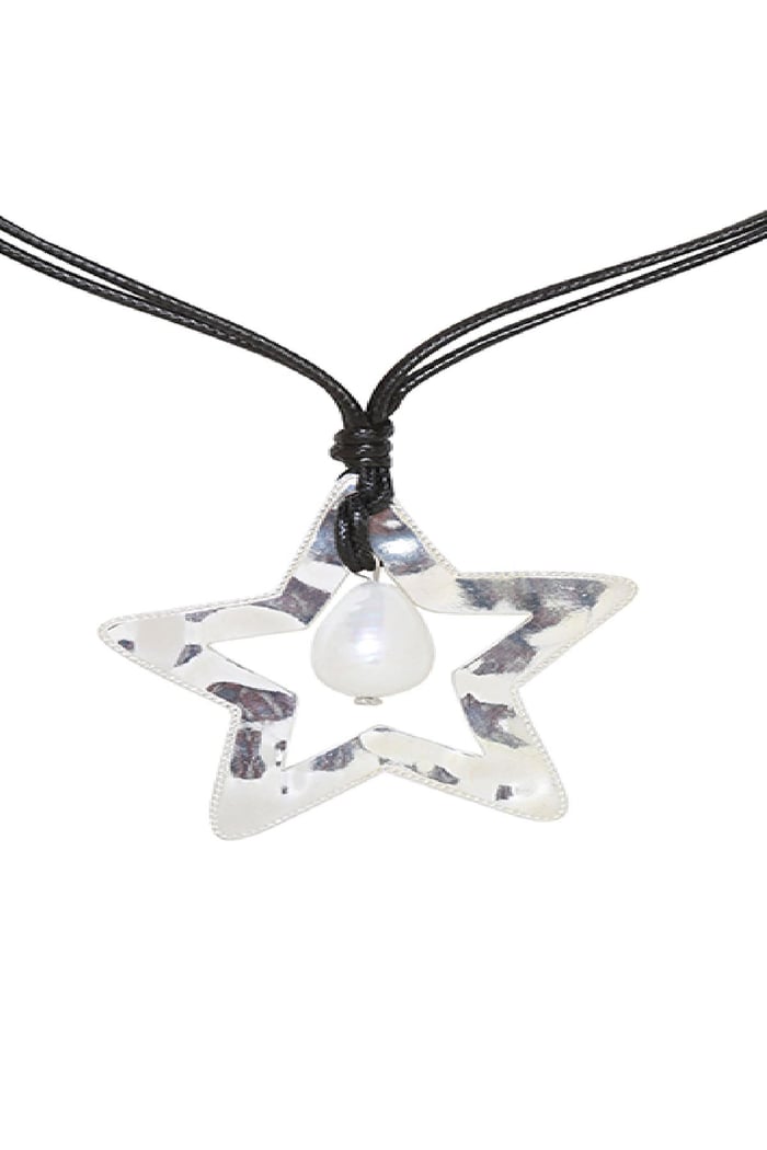 Necklace Pearl Star Black Alloy h5Picture2